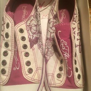 Women's ed Hardy shimmer shoes size 9